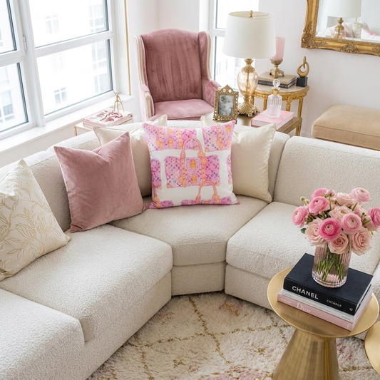 Luxury Pink Monogram Bags - Premium Pillow