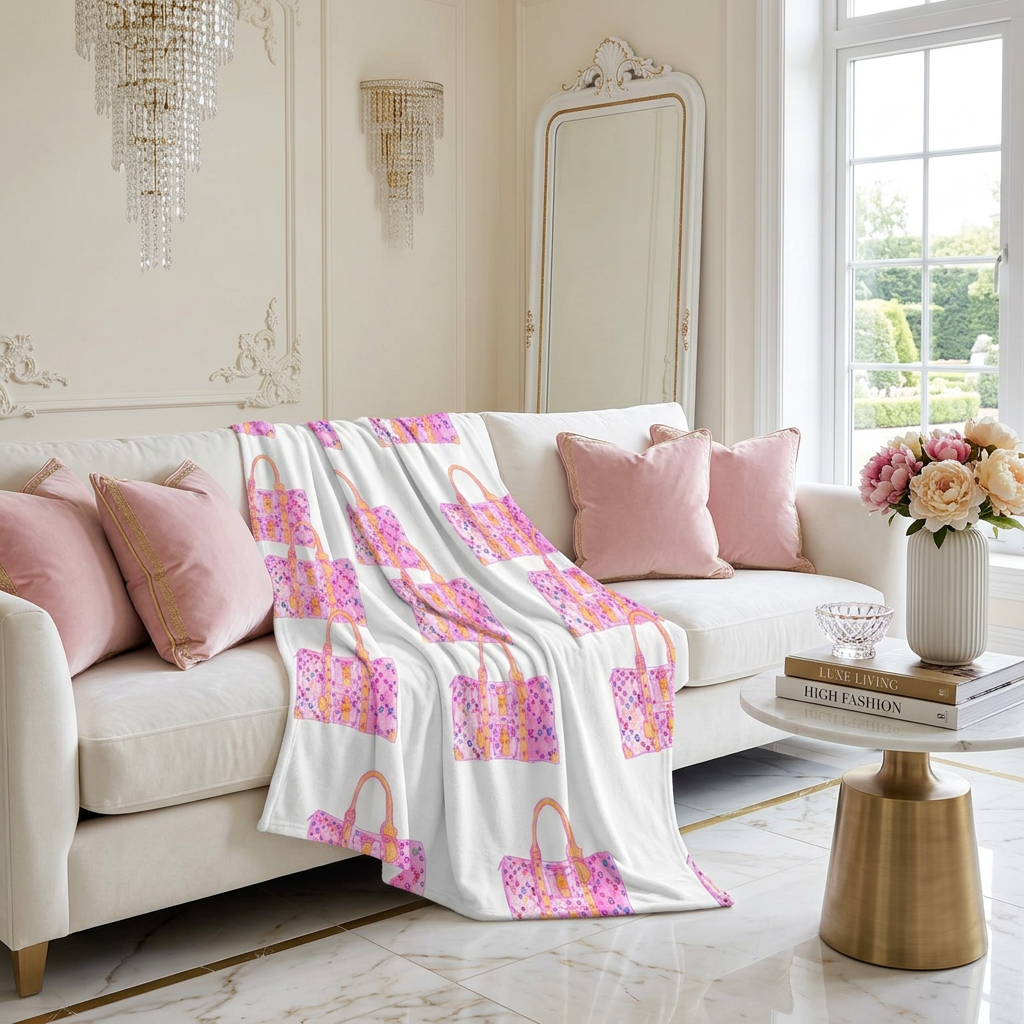 Eleanor Stewart Luxury Pink Bags Throw Blanket