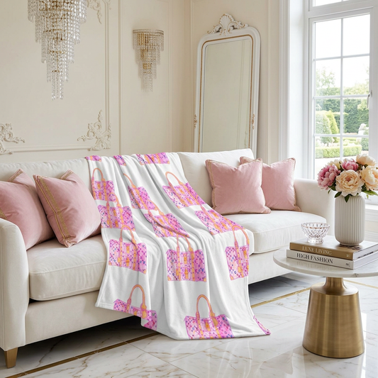 Eleanor Stewart Luxury Pink Bags Throw Blanket