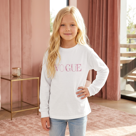 Fashion Magazine Logo Kids Long Sleeve Crewneck T-Shirt