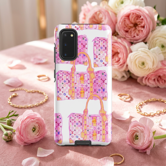 Luxury Pink Monogram Bags - Tough Case for Samsung®
