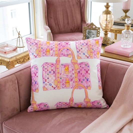 Luxury Pink Monogram Bags - Premium Pillow