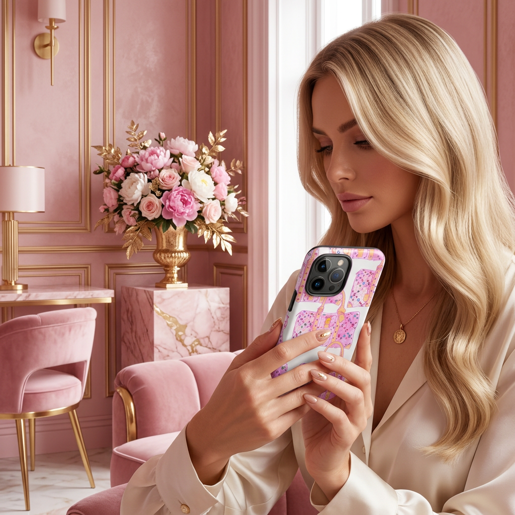 Luxury Pink Monogram Bags - iPhone® MagSafe® Tough Case