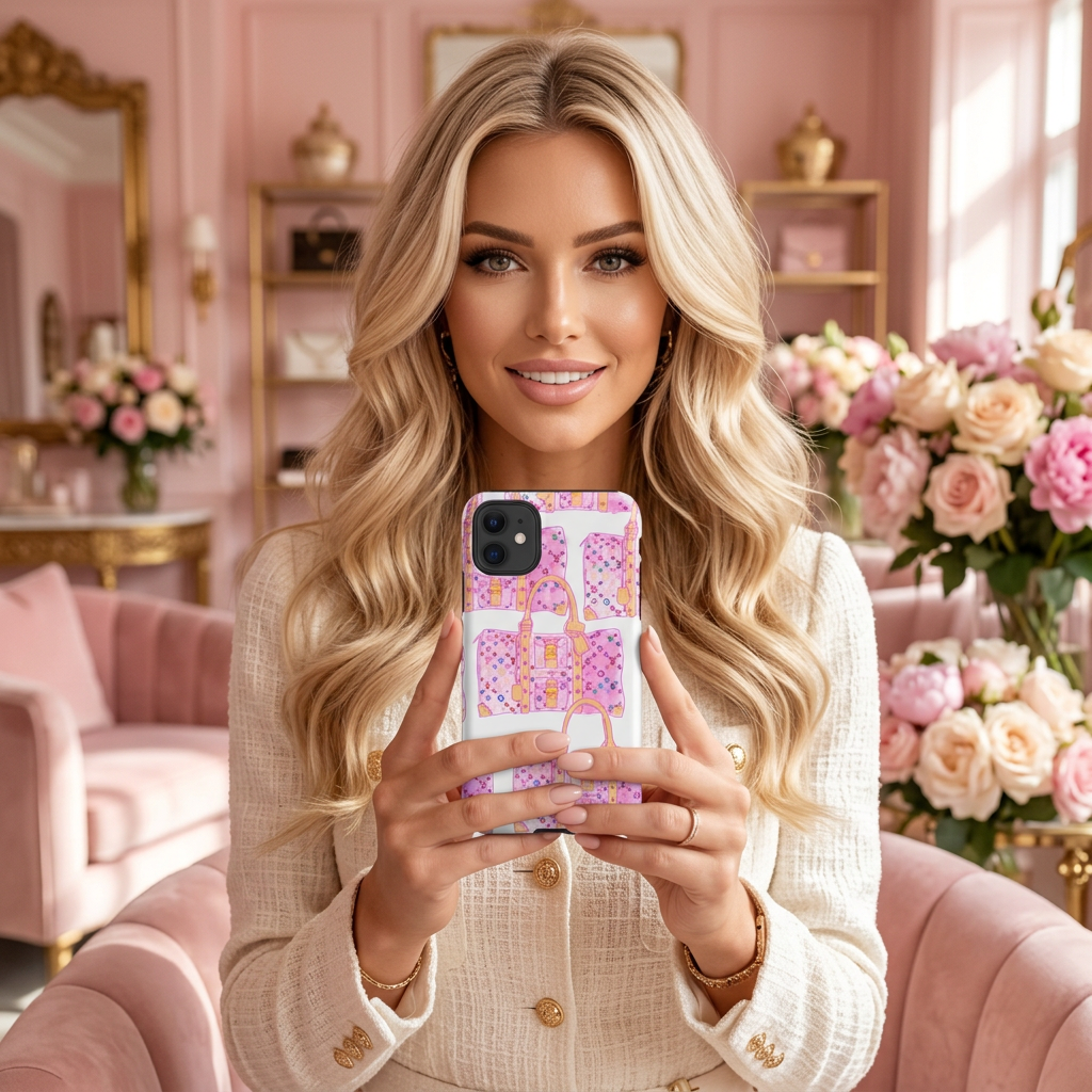 Luxury Pink Monogram Bags - Slim Snap Case for iPhone®