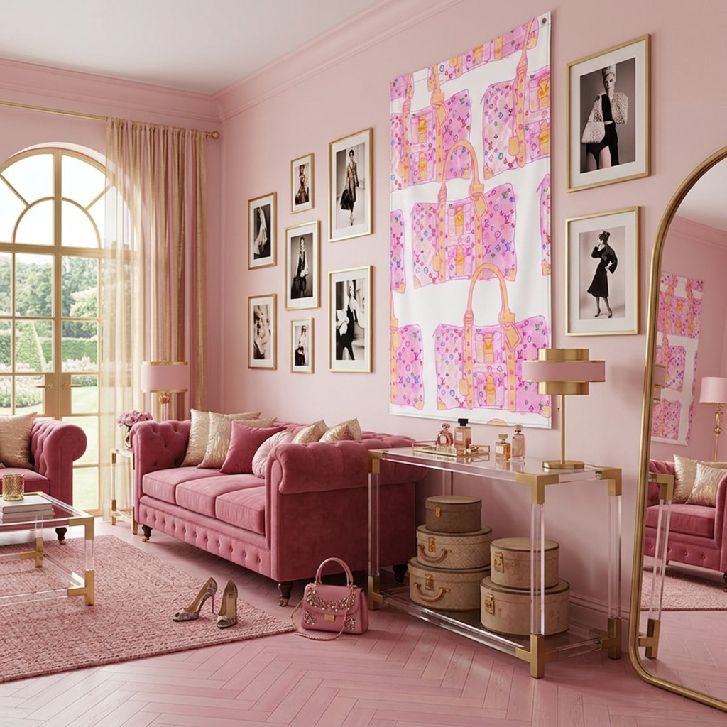 Luxury Pink Monogram Bags - Flag
