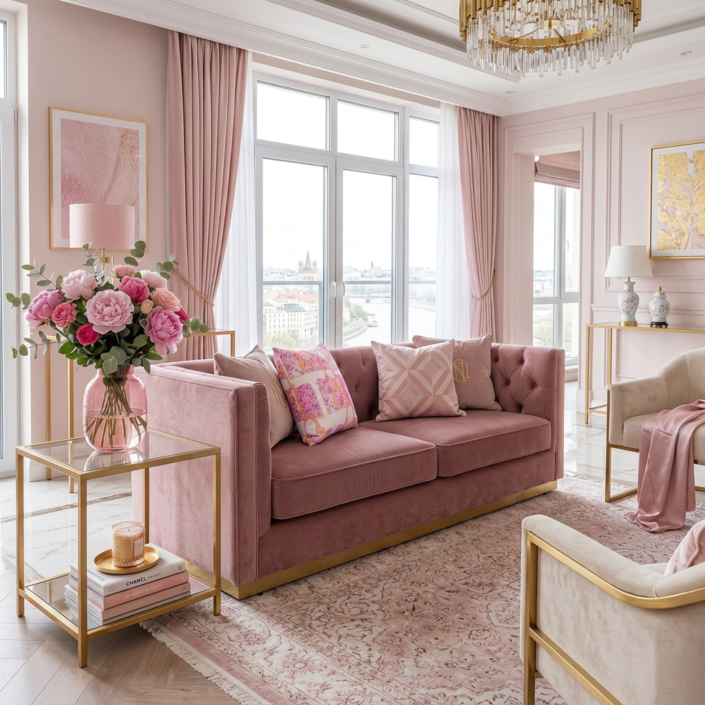 Luxury Pink Monogram Bags - Premium Pillow