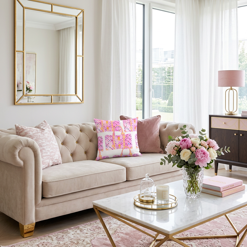 Luxury Pink Monogram Bags - Premium Pillow