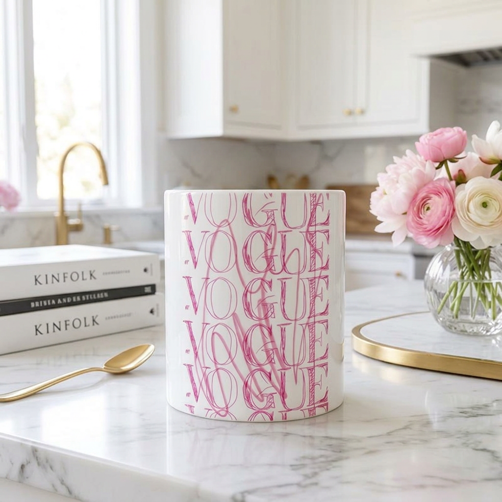 Fashion Magazine Pattern White 11oz Ceramic Mug